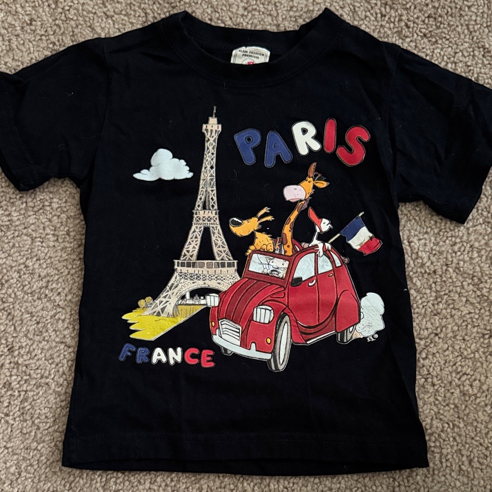 Paris Graphic Black T-Shirt